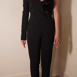 Alberta Ferretti Black One-Shoulder Jumpsuit